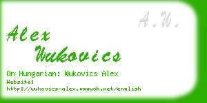 alex wukovics business card